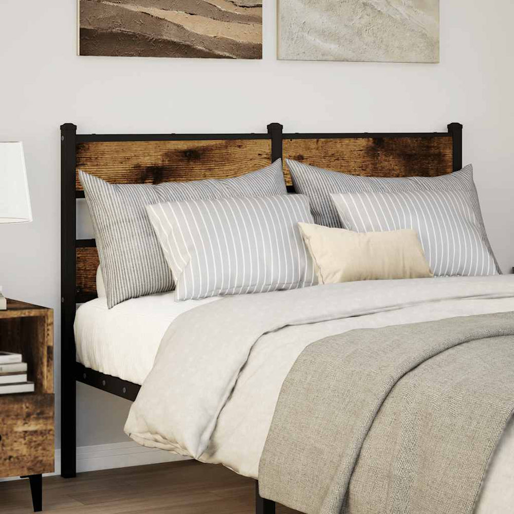 vidaXL Tête de lit de rechange chêne fumé 135 cm fer et bois d'ingénierie