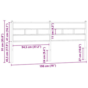 Räuchereiche Kopfteil 193 cm