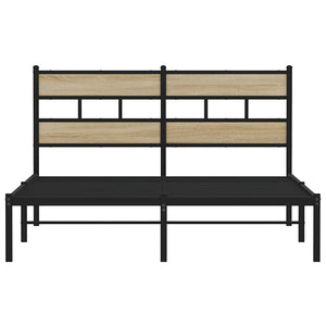 Metallbett 135x190 cm Sonoma-Eiche