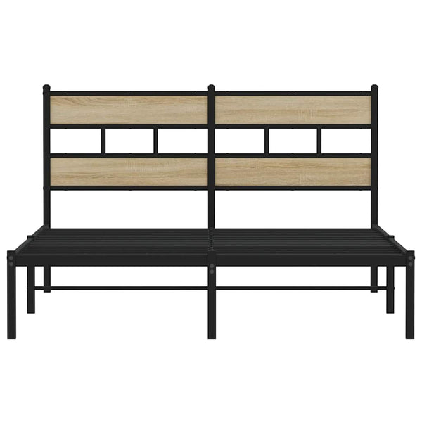 Metallbett 135x190 cm Sonoma-Eiche