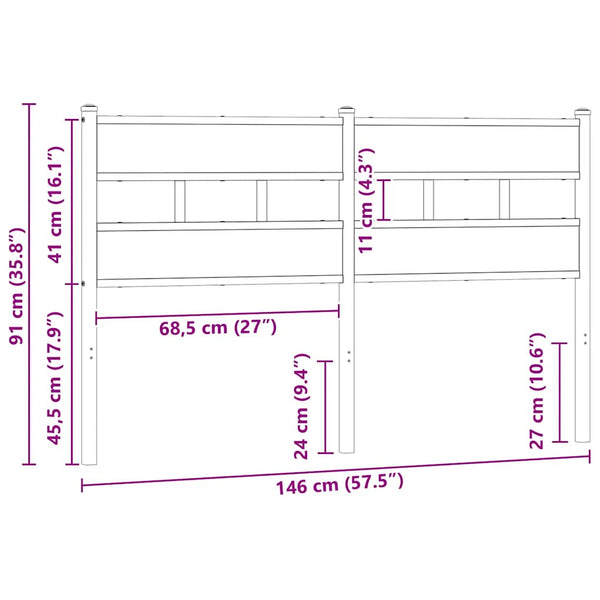 Sonoma Eiche Kopfteil 140 cm