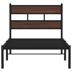 Bettgestell 75x190 cm Braun Eiche mit Kopfteil