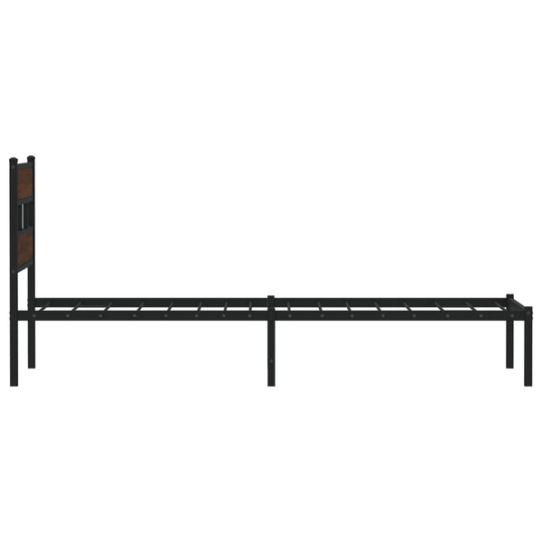 Bettgestell 75x190 cm Braun Eiche mit Kopfteil
