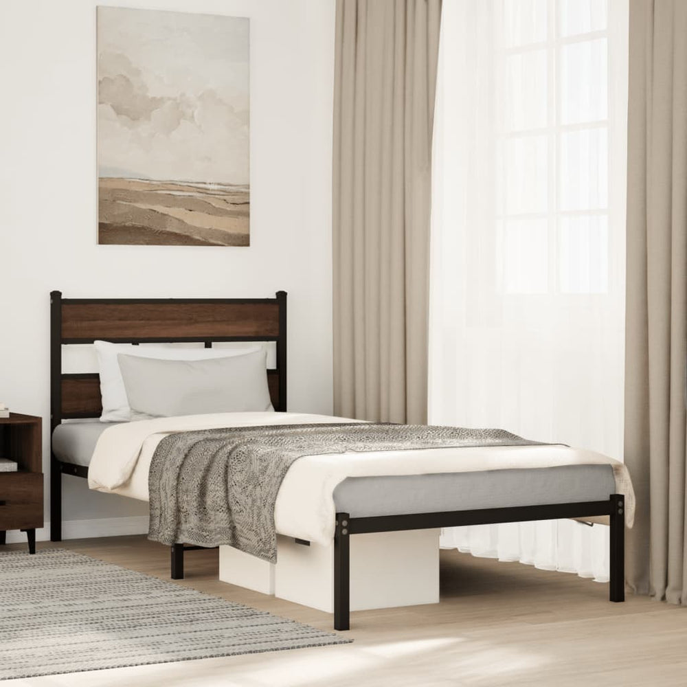Bettgestell 90x200 cm Braun Eiche