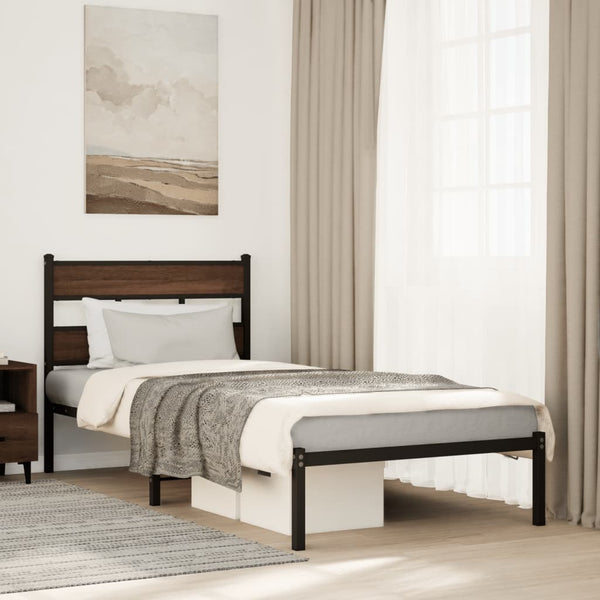 Bettgestell 90x200 cm Braun Eiche