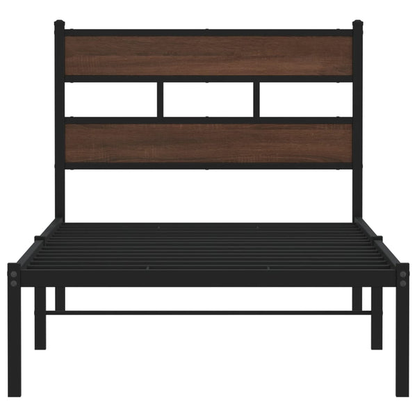 Bettgestell 100x190 cm Braun Eiche