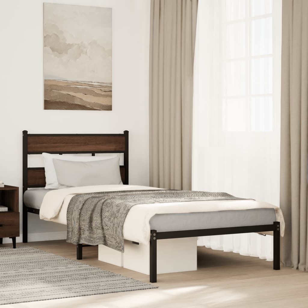 Bettgestell 100x190 cm Braun Eiche