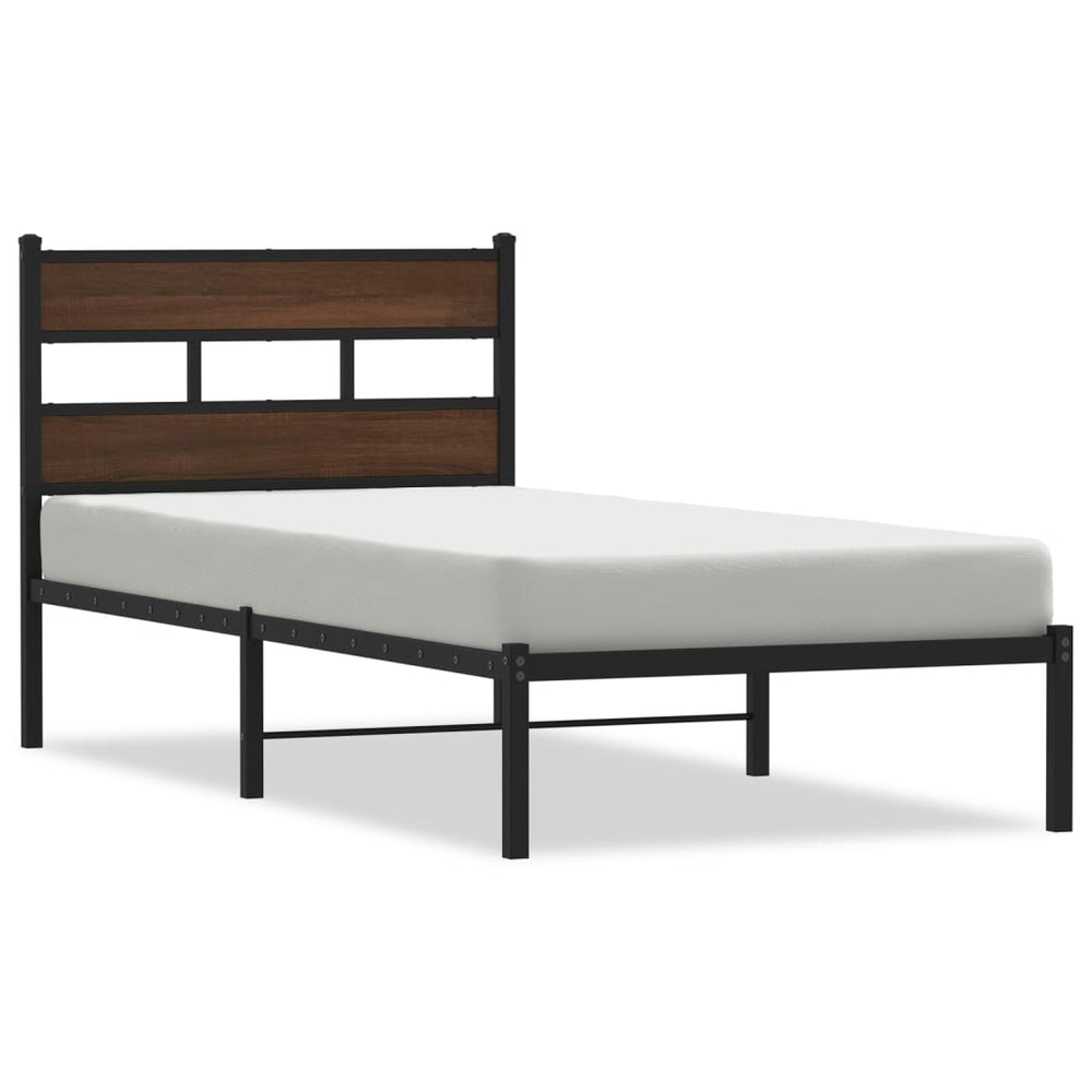 Bettgestell 107x203 cm Braun Eiche