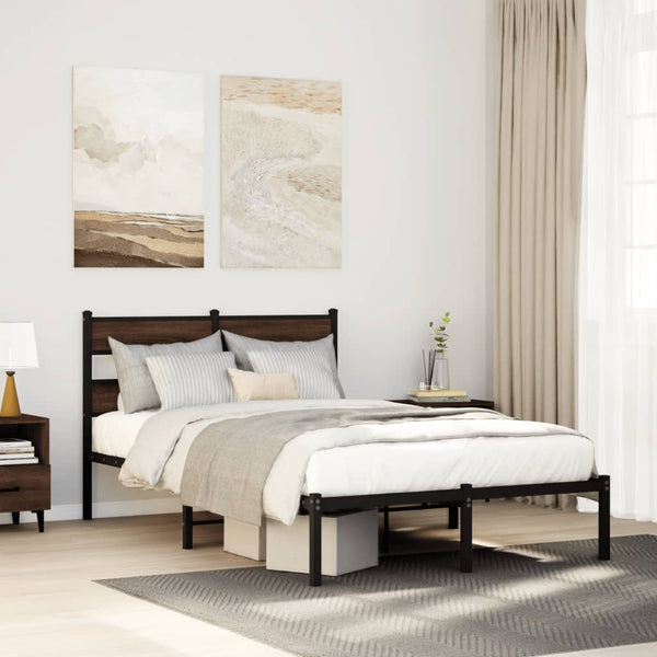 Bettgestell 120x190 cm Braun Eiche