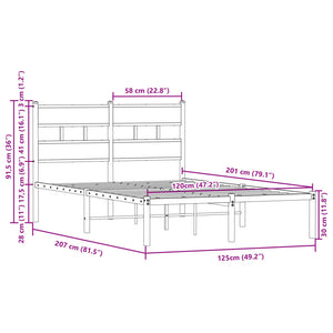 Bettgestell 120x200 cm Braun Eiche