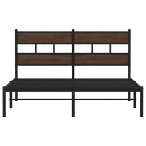 Bettgestell 137x190 cm Braun Eiche mit Kopfteil