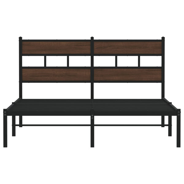 Bettgestell 137x190 cm Braun Eiche mit Kopfteil