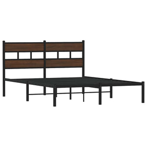 Bettgestell 150x200 cm Braun Eiche ohne Matratze