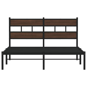 Bettgestell 150x200 cm Braun Eiche ohne Matratze