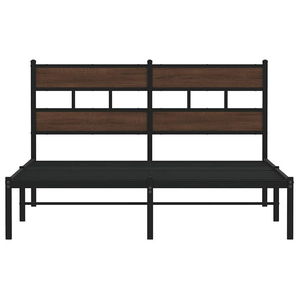 Bettgestell 150x200 cm Braun Eiche ohne Matratze