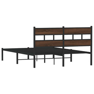 Bettgestell 150x200 cm Braun Eiche ohne Matratze