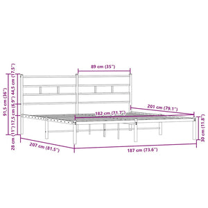Bettgestell 180x200 cm Braun Eiche