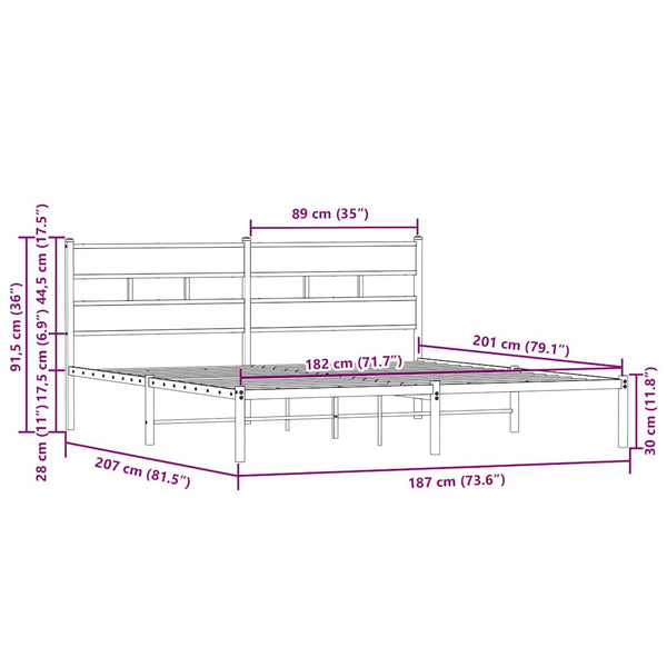 Bettgestell 180x200 cm Braun Eiche