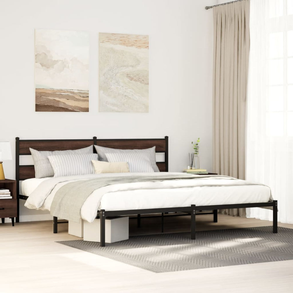 Bettgestell 183x213 cm Braun Eiche