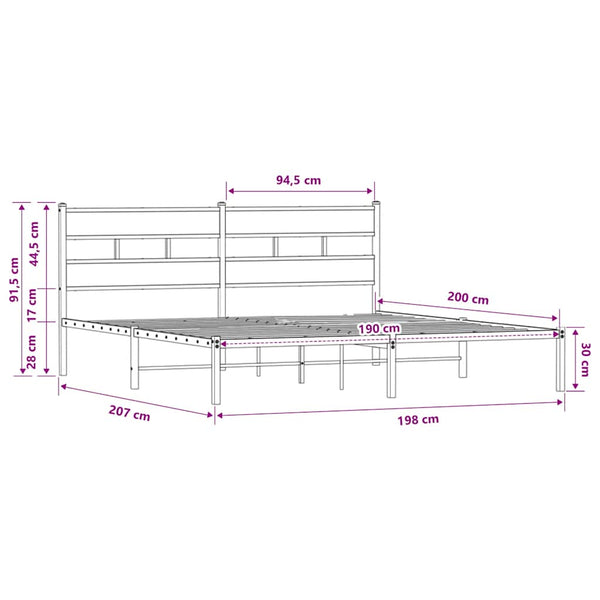 Bettgestell 190x200 cm Braun Eiche