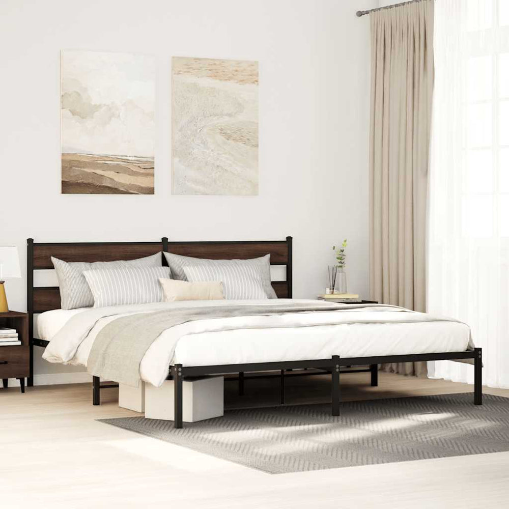 Bettgestell 190x200 cm Braun Eiche