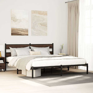 Bettgestell 190x200 cm Braun Eiche