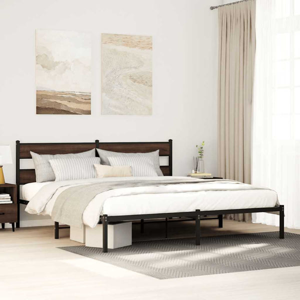 Bettgestell 190x200 cm Braun Eiche