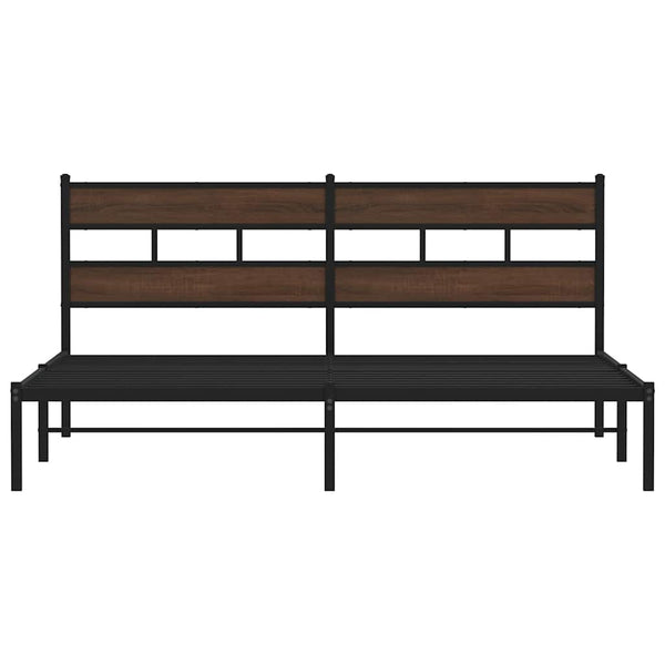 Bettgestell 200x200 cm Braun Eiche ohne Matratze