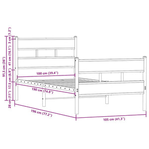 Bettgestell 100x190 cm ohne Matratze