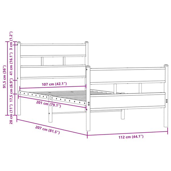 Bettgestell 107x203 cm ohne Matratze