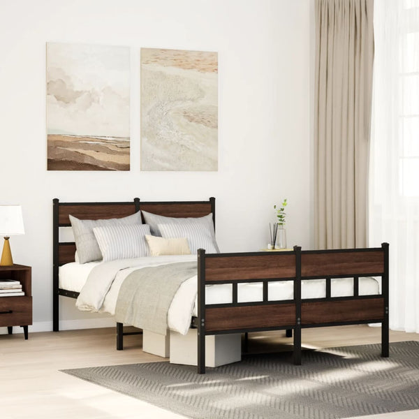 vidaXL Cadre de lit sans matelas avec tête et pied de lit 120x200 cm