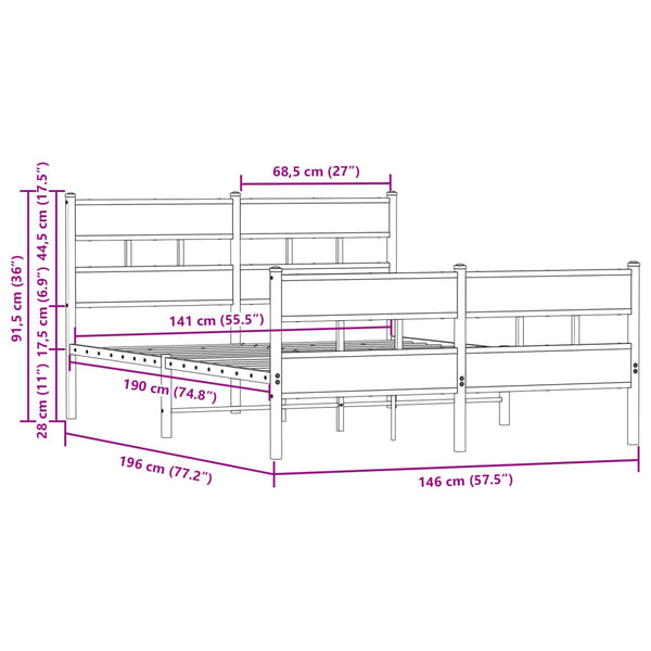 Bettgestell 140x190 cm ohne Matratze