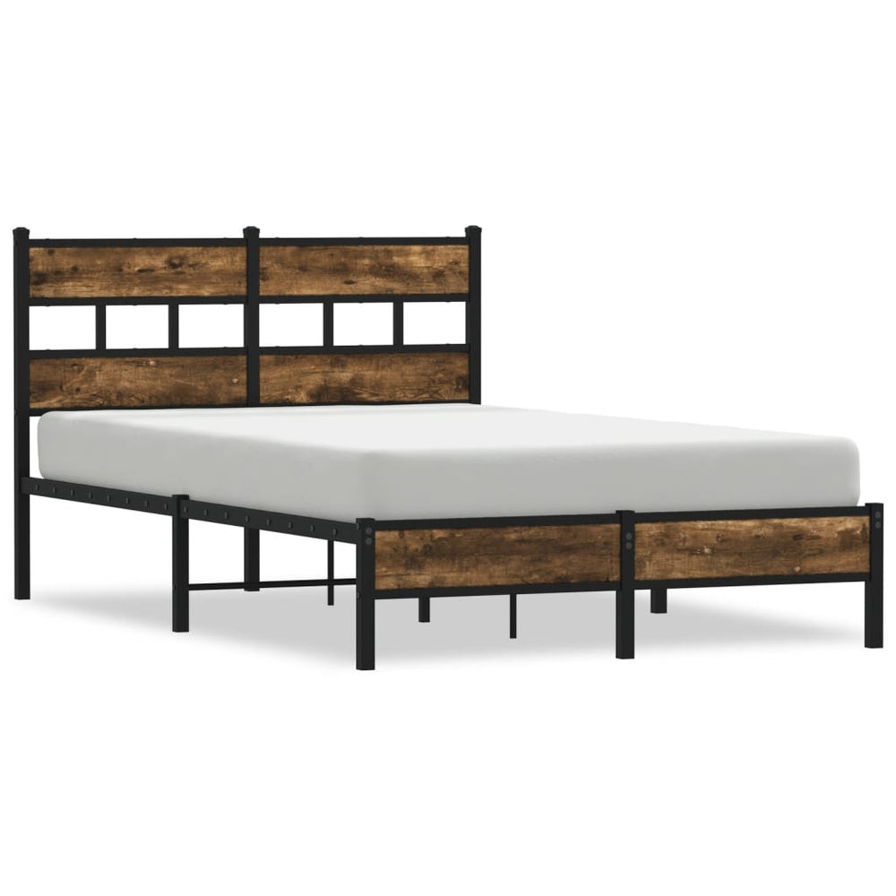 vidaXL Bed Frame without Mattress with Headboard Sonoma Oak 120x190 cm