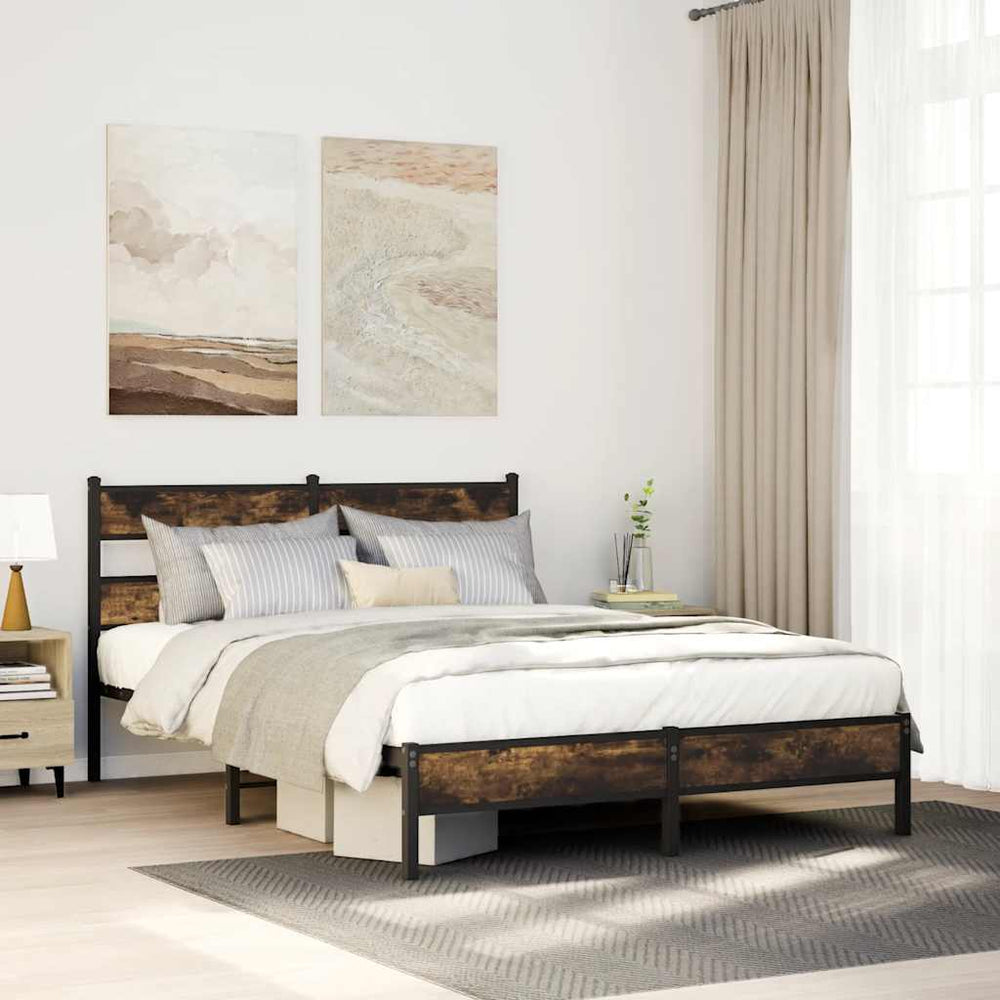 Bettgestell 137x190 cm Sonoma-Eiche ohne Matratze