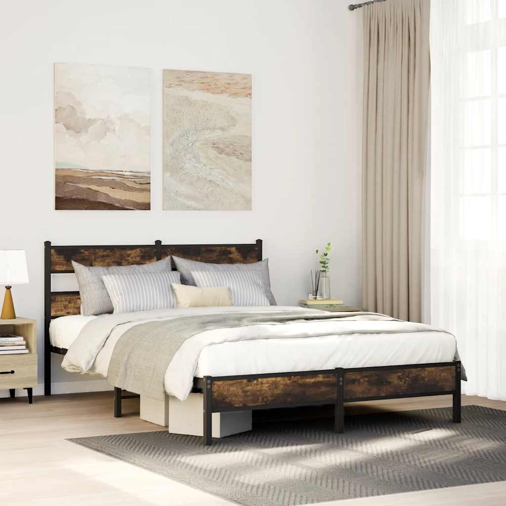 Bettgestell 137x190 cm Sonoma-Eiche ohne Matratze