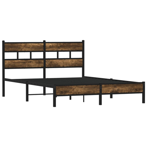 Bettgestell 140x190 cm Räuchereiche ohne Matratze