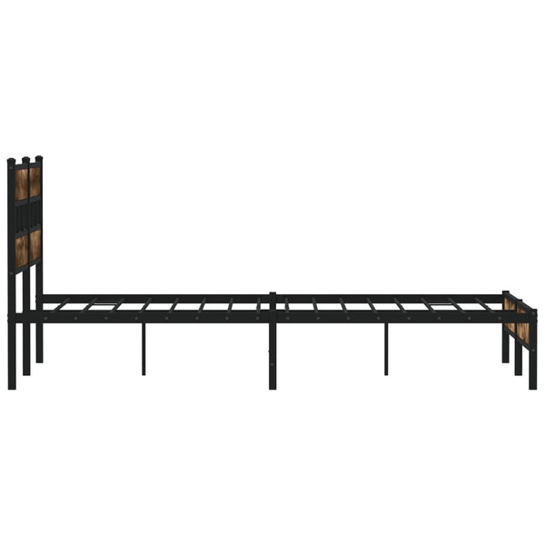Bettgestell 140x200 cm Räuchereiche ohne Matratze