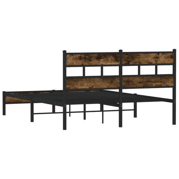 Bettgestell 150x200 cm Räuchereiche ohne Matratze