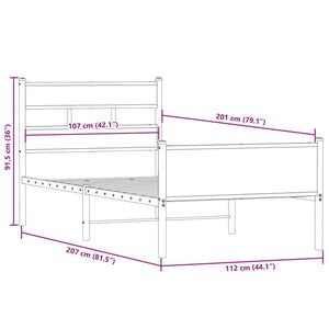 Bettgestell 107x200 cm Räuchereiche
