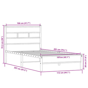 Bettgestell 107x200 cm Sonoma Eiche