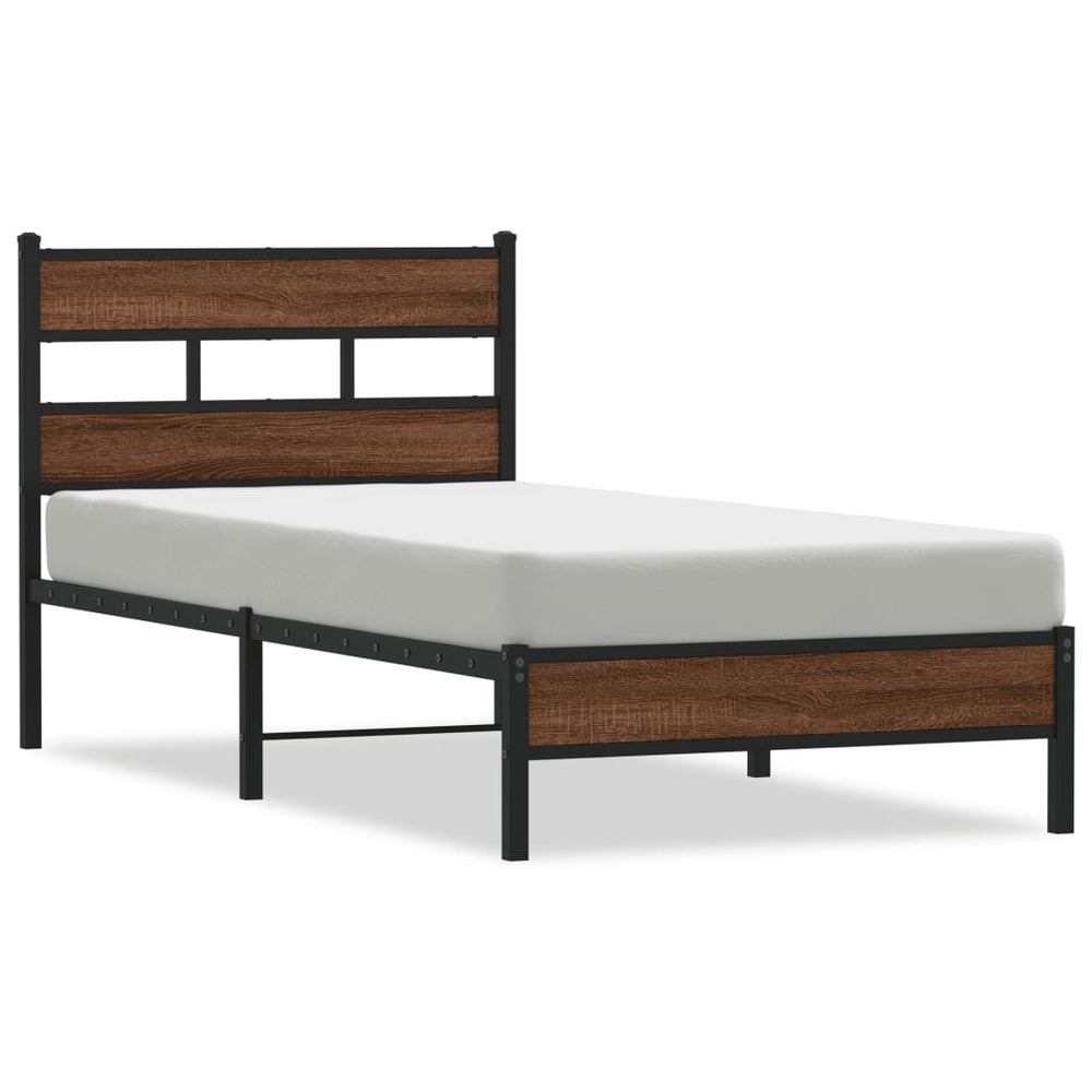 Bettgestell 107x200 cm Braun Eiche