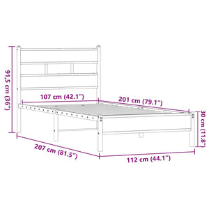 Bettgestell 107x200 cm Braun Eiche