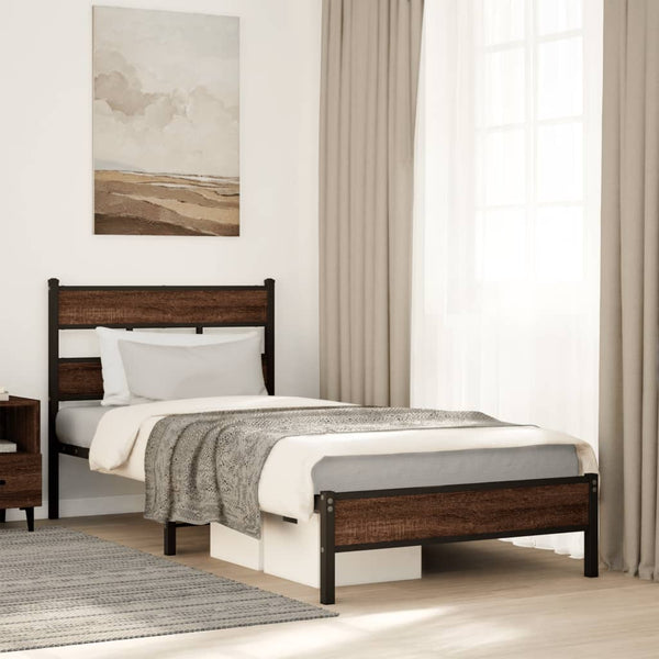 Bettgestell 107x200 cm Braun Eiche