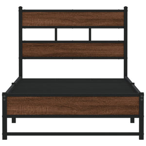 Metallbett 75x190 cm Eiche ohne Matratze