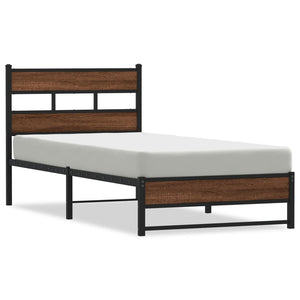Metallbett Eichen-Optik 90x190 cm