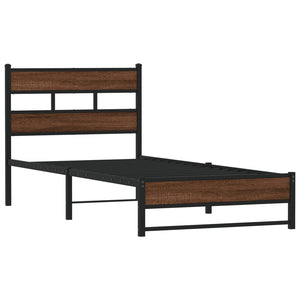 Metallbett Eichen-Optik 90x190 cm