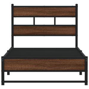 Metallbett Eichen-Optik 90x190 cm