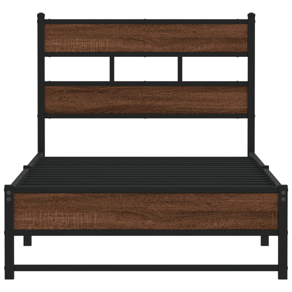 Metallbett Eichen-Optik 90x190 cm