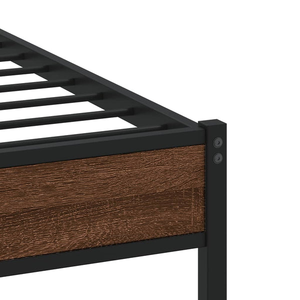 Metallbett Eichen-Optik 90x190 cm