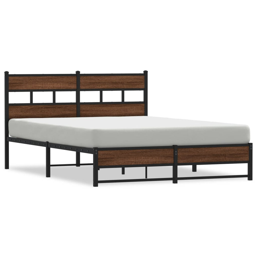 Metallbett 135x190 cm Eichen-Optik